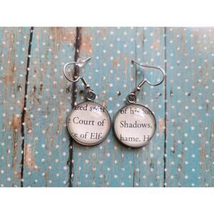 Court of Shadows pendant earrings made with The Cruel Prince book pages